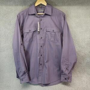 Bruno Dress Shirt Purple Long Button Med Men new defect